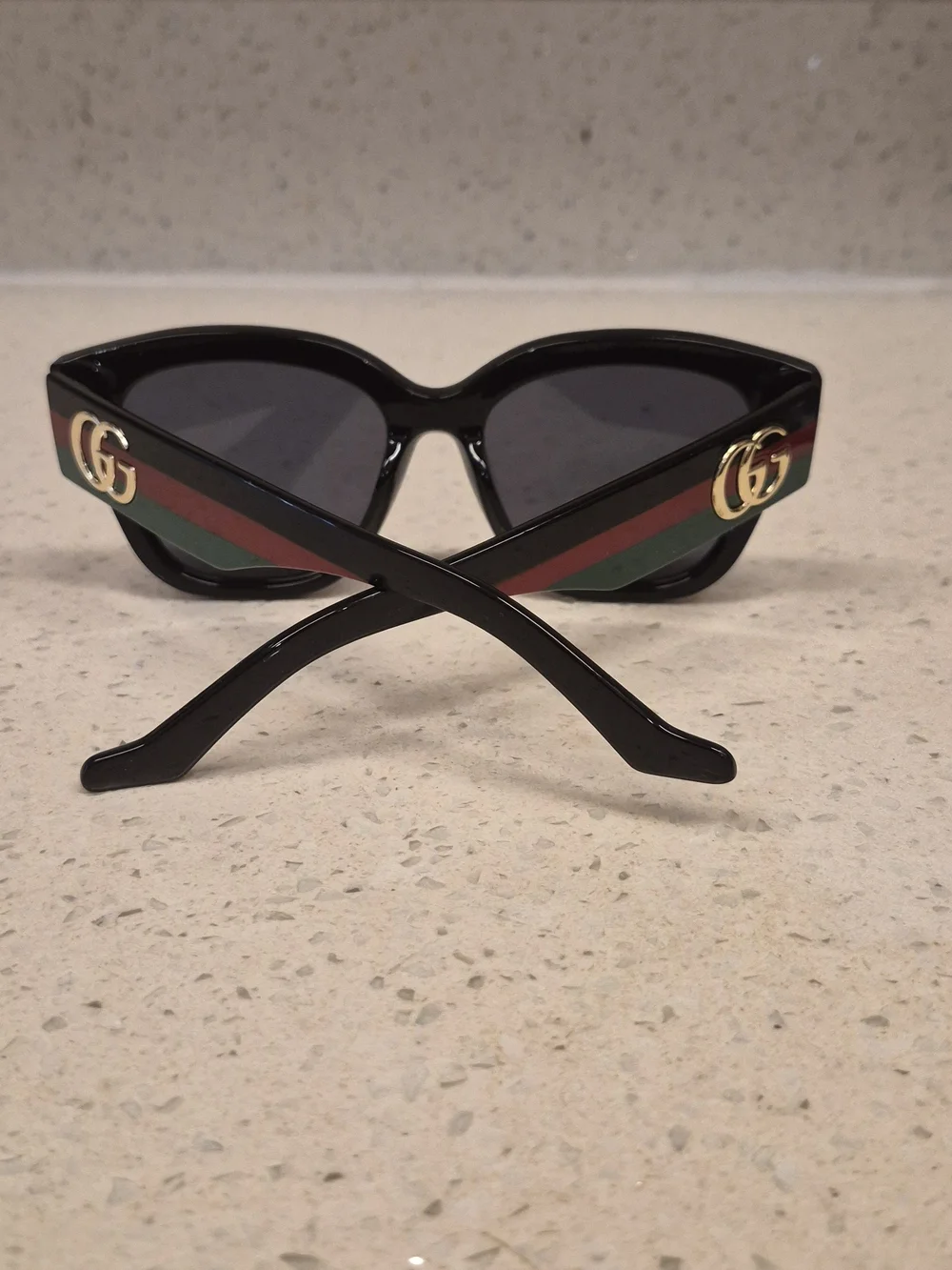 Gucci Black Oversized Square Sunglasses with Dark Grey Lenses